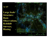 Large Scale Structure: Basic Observations, Redshift Surveys, Biasing Structure Formation and Evolution from This (Δρ/Ρ ~ 10 -6) to This (Δρ/Ρ ~ 10 +2)