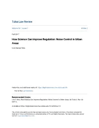 Noise Control in Urban Areas