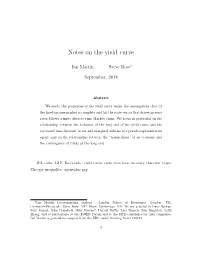 Notes on the Yield Curve