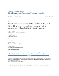 Possible Impacts of Early-11Th-, Middle-12Th-, and Late-13Th-Century Droughts on Western Native Americans and the Mississippian Cahokians Larry V