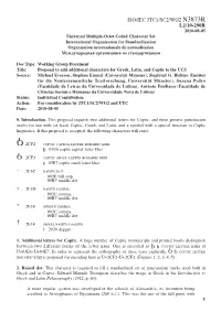 Proposal to Add Additional Characters for Greek, Latin, and Coptic to the UCS Source: Michael Everson, Stephen Emmel (Universität Münster), Siegfried G