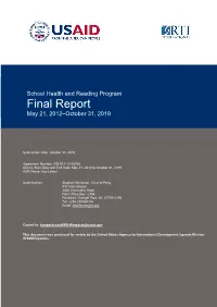 School Health and Reading Program Final Report May 21, 2012–October 31, 2019