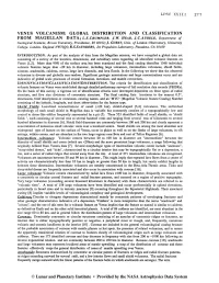 Venus Volcanism: Global Distribution and Classification from Magellan Data; L.S.Crumpler, J.W