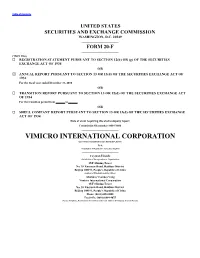 VIMICRO INTERNATIONAL CORPORATION (Exact Name of Registrant As Specified in Its Charter) N/A (Translation of Registrant’S Name Into English)