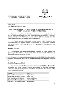 2012 Press Release on Dsa-Sec Dsa-Jc and Dpa Exercises