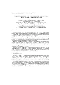 Coal Exploration for Underground Gasification (Ucg) – It’S All About Planning