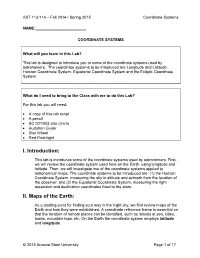 Coordinate Systems