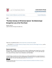 Die Meistersinger Through the Lens of the Third Reich