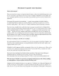 Divestment Frequently Asked Questions
