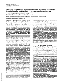 Feedback Inhibition of Fully Unadenylylated Glutamine