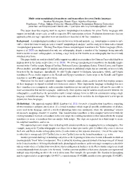 Multi-Script Morphological Transducers and Transcribers for Seven Turkic