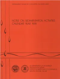 Notes on Sedimentation Activities Calendar Year 1978