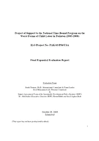 Project of Support to the National Time Bound Programme on The