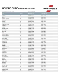 ROUTING GUIDE - Less Than Truckload