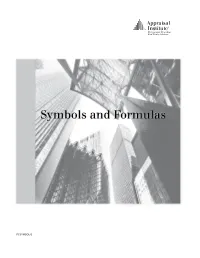 Symbols and Formulas