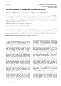 Application of Fractal Geometry PLANNING Built Environment