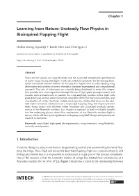 Learning from Nature: Unsteady Flow Physics in Bioinspired Flapping Flight 3 the Wake