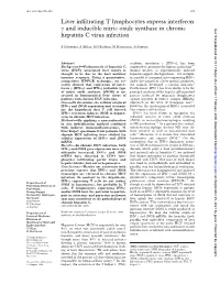 Liver Infiltrating T Lymphocytes Express Interferon Γ and Inducible
