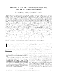 Modeling of Full and Limited Irrigation Scenarios for Corn in a Semiarid Environment
