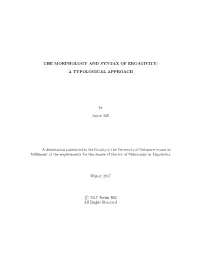 The Morphology and Syntax of Ergativity