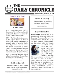 Today Is May Day! on This Date Did You Know? Happy