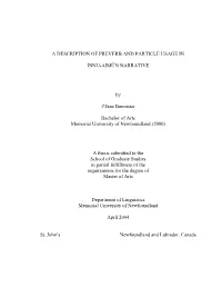 A Description of Preverb and Particle Usage In