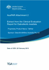 Attachment 2. Extract from the Clinical Evaluation Report for Dabrafenib