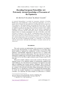 Decoding European Palaeolithic Art: Extremely Ancient Knowledge of Precession of the Equinoxes