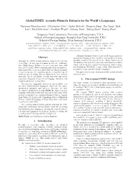 Globaltimit: Acoustic-Phonetic Datasets for the World's Languages