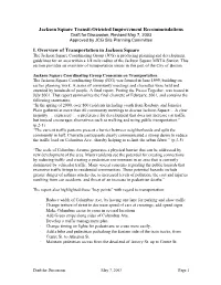 Jackson Square Transit-Oriented Improvement Recommendations I