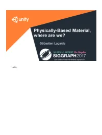 Physically-Based Material, Where Are