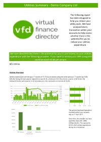 Utilities Summary - Demo Company Ltd