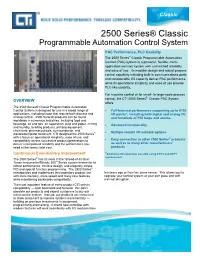 2500 Series® Classic Programmable Automation Control System