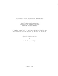 A Dialogical Approach to the Work of Jackson Browne A
