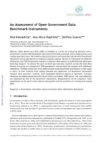 An Assessment of Open Government Data Benchmark Instruments