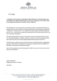 Andrew Wilkie MP INDEPENDENT MEMBER for DENISON