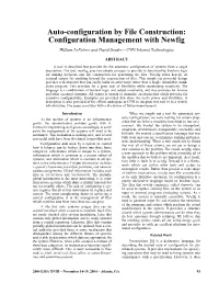 Configuration Management with Newfig William Lefebvre and David Snyder – CNN Internet Technologies