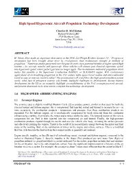 High Speed/Hypersonic Aircraft Propulsion Technology Development