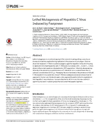 Lethal Mutagenesis of Hepatitis C Virus Induced by Favipiravir