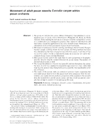 Movement of Adult Pecan Weevils Curculio Caryae Within Pecan Orchards