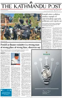 Poudel As Finance Minister Is a Wrong Man at Wrong Place at Wrong Time