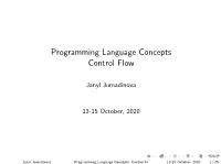 Programming Language Concepts Control Flow