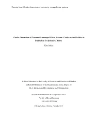 Running Head: Gender Dimensions of Community-Managed Water Systems