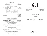 Student Recital Series