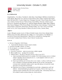University Senate – October 5, 2020