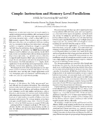 Cimple: Instruction and Memory Level Parallelism a DSL for Uncovering ILP and MLP