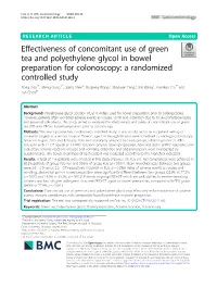 Effectiveness of Concomitant Use of Green Tea and Polyethylene Glycol in Bowel Preparation for Colonoscopy