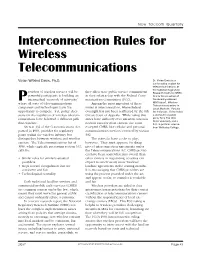 Interconnection Rules for Wireless Telecommunications