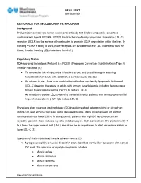 PRALUENT (Alirocumab) RATIONALE for INCLUSION in PA PROGRAM