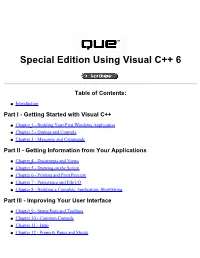 Special Edition Using Visual C++ 6